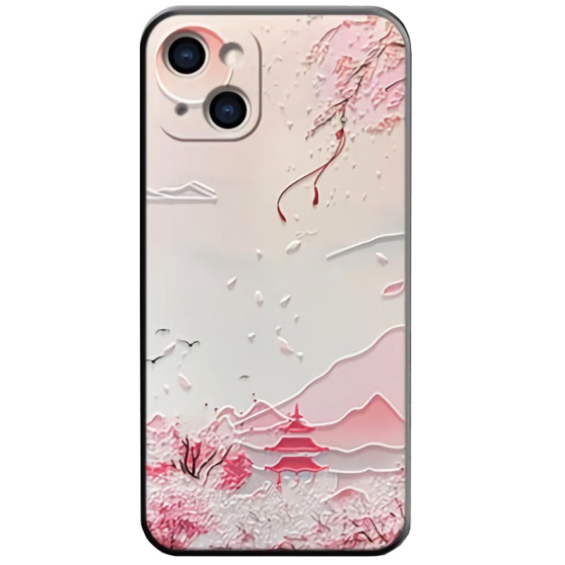 3D Embossed Ukiyo e Mobile Case Beautiful Scene solekoi