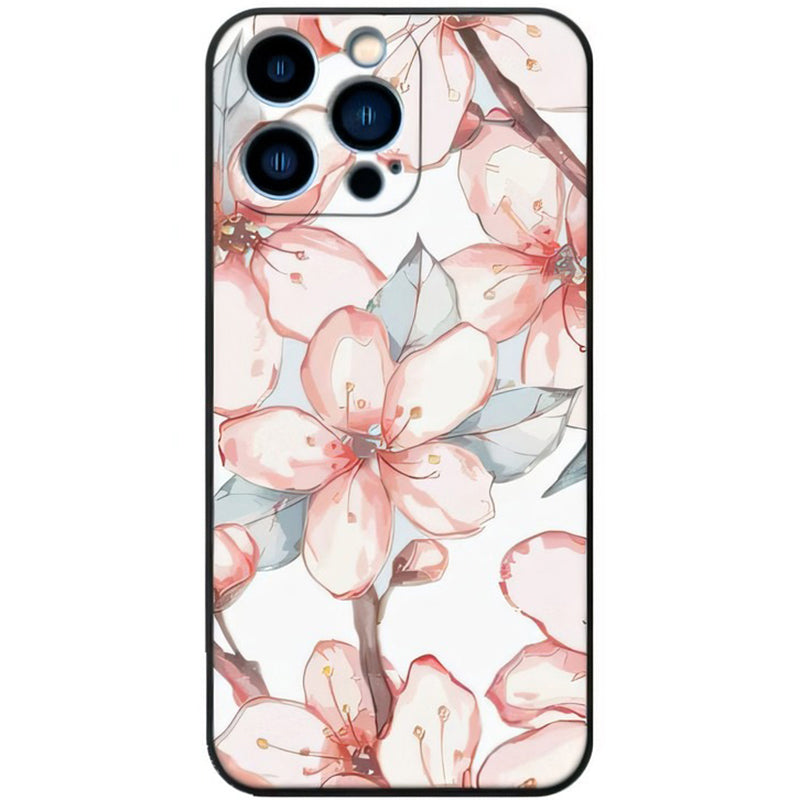 3D Embossed Ukiyo-e Mobile Case - Little Cherry Blossom