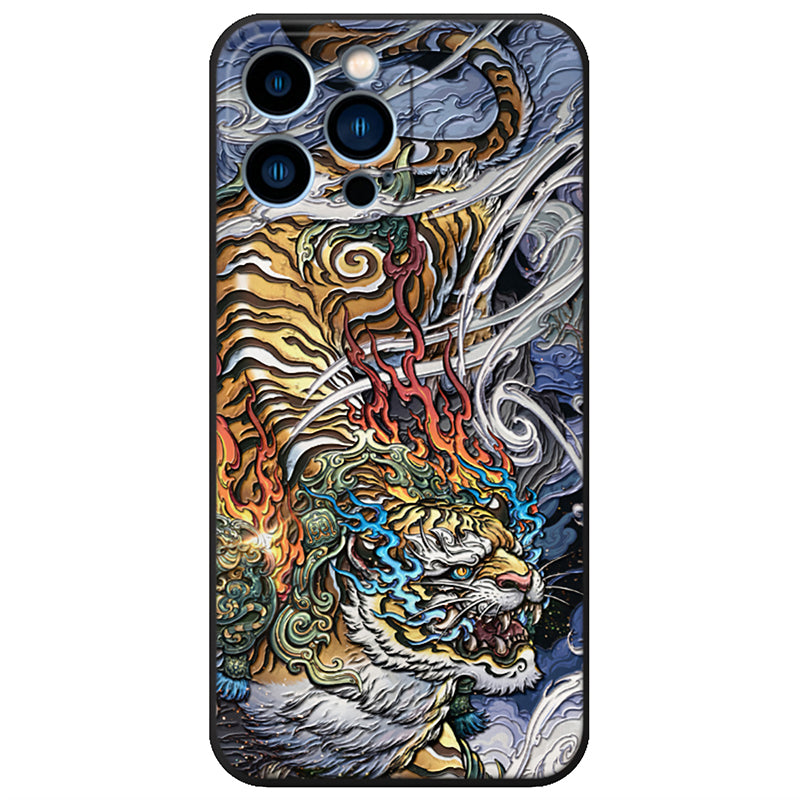 3D Embossed Ukiyo-e Mobile Case - The Tiger