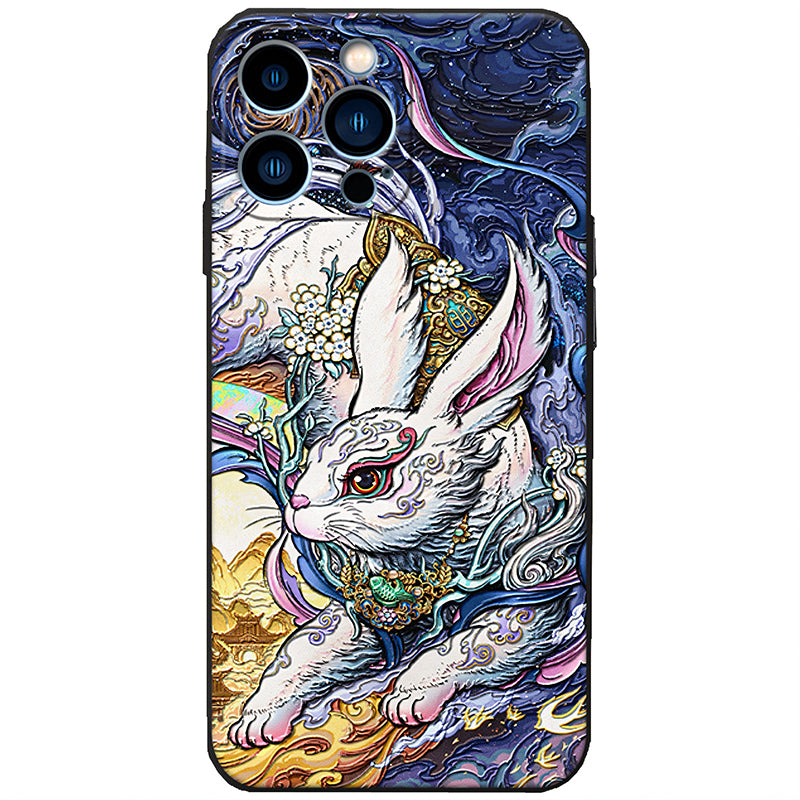 3D Embossed Ukiyo-e Mobile Case - The Rabbit
