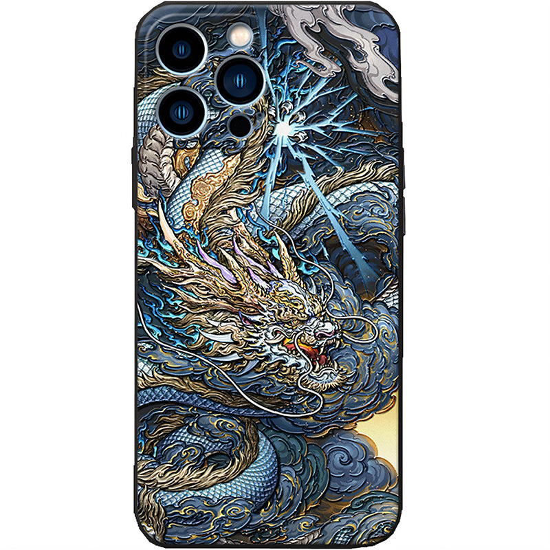 3D Embossed Ukiyo-e Mobile Case - The Dragon