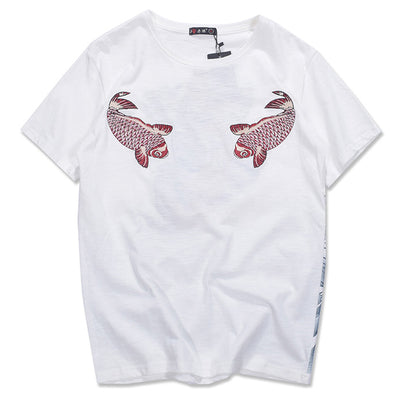 Riding On The Back Of The Koi Embroidered Sukajan T-shirt - solekoi