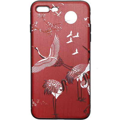 3D Embossed Ukiyo-e Mobile Case - Cranes In Early Spring - solekoi