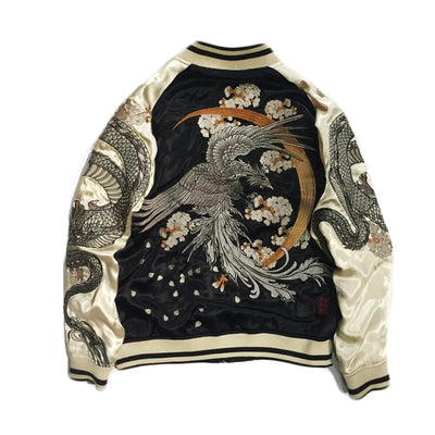 Classic Phoenix and Japanese Dragon Sukajan Souvenir Jacket – solekoi
