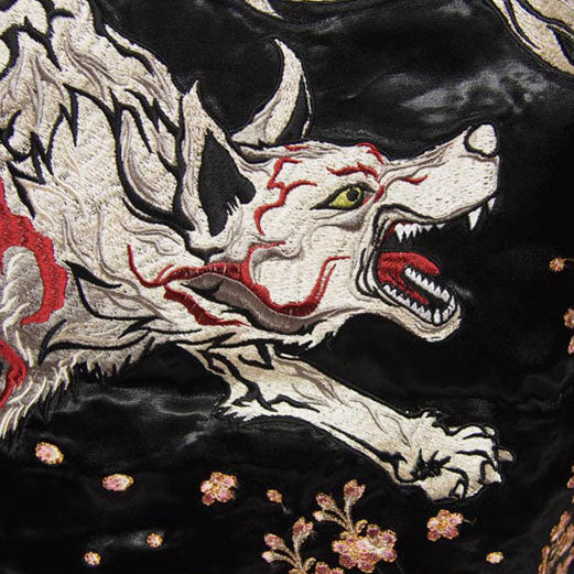 Japanese Kitsune(Nine-tailed Fox ) Sukajan Souvenir Jacket - solekoi
