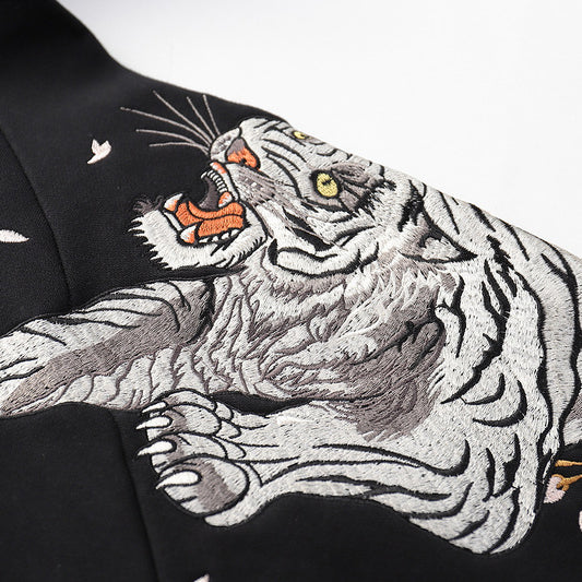 Japanese Phoenix Turtle Dragon Tiger Embroidered Sukajan Hoodie - solekoi